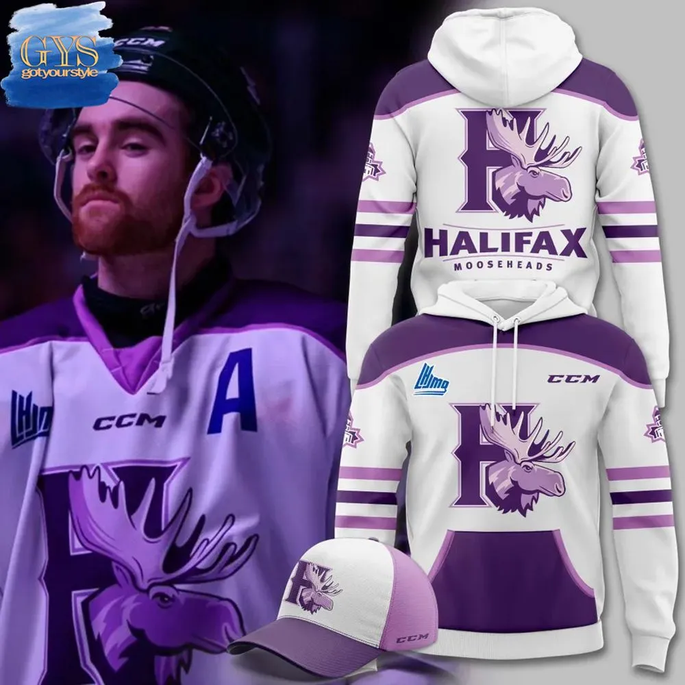 Halifax Mooseheads Hockey Fight Cancer Limited Edition Hoodie 1