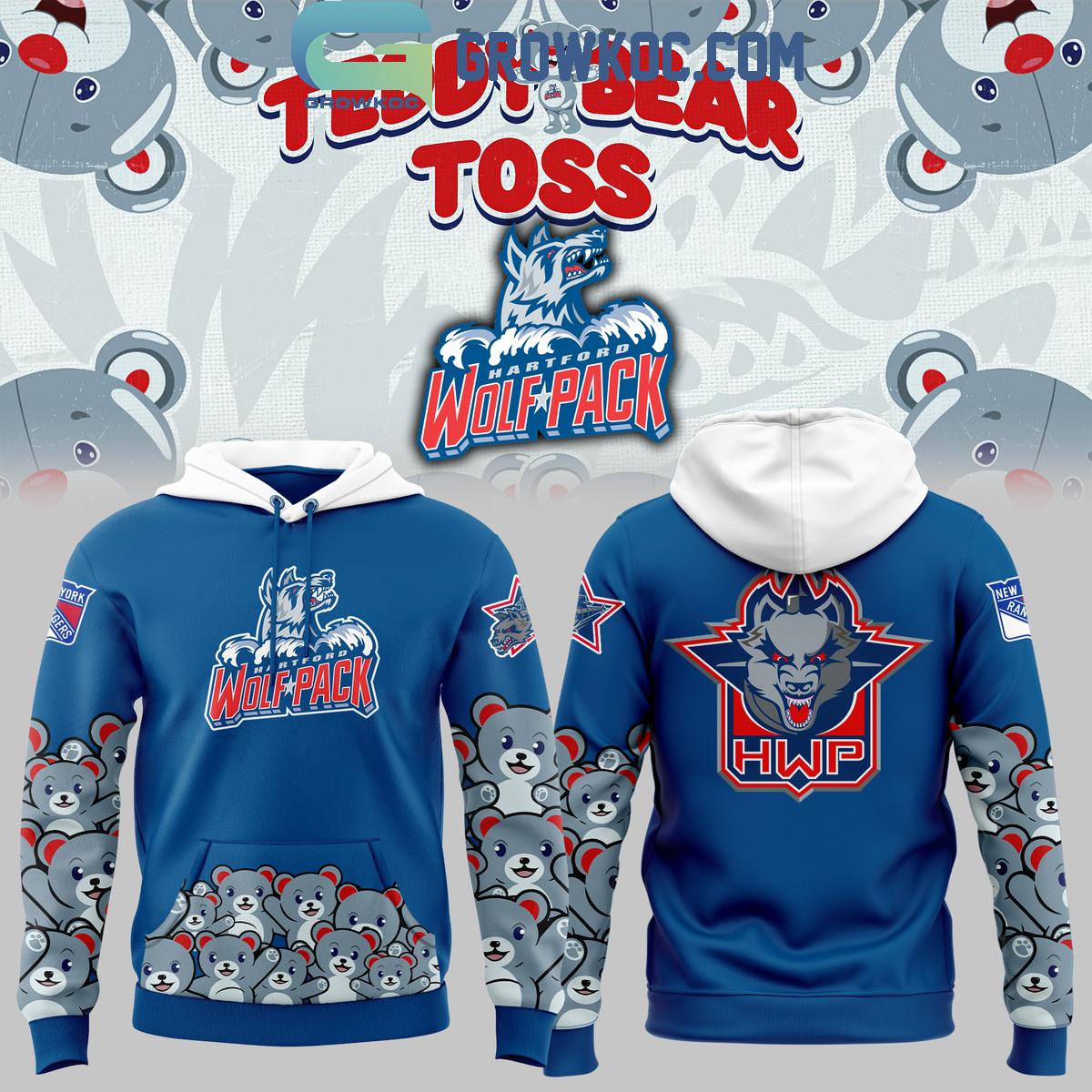 Hartford Wolf Pack Teddy Bear Toss Hoodie T Shirt 1 CReYJ