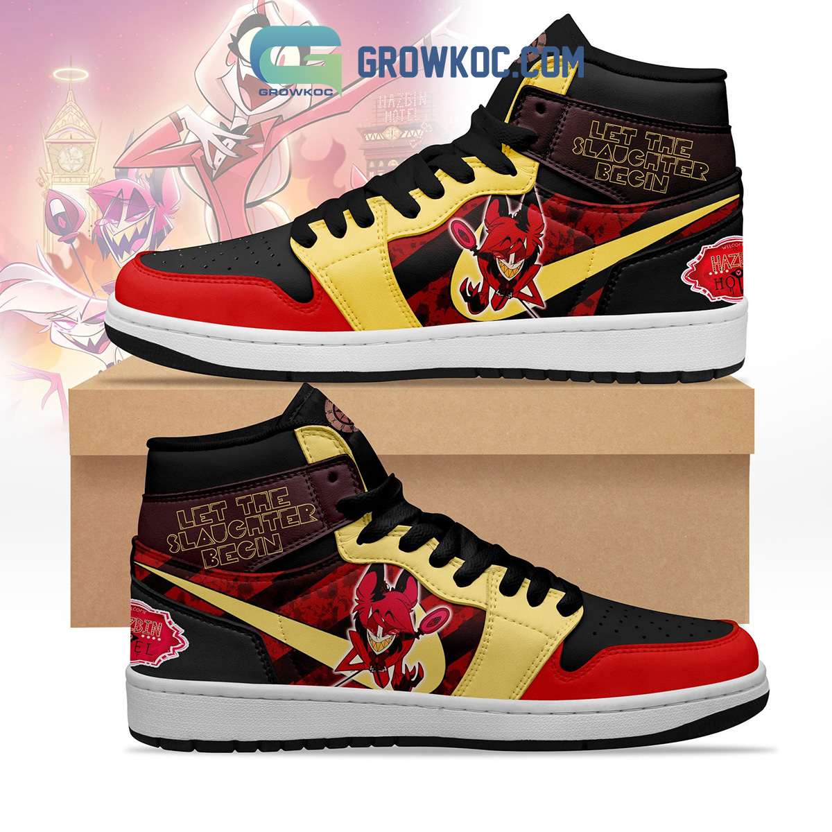 Hazbin Hotel Let The Slaughter Begin Air Jordan 1 Shoes2B1 2LJw7