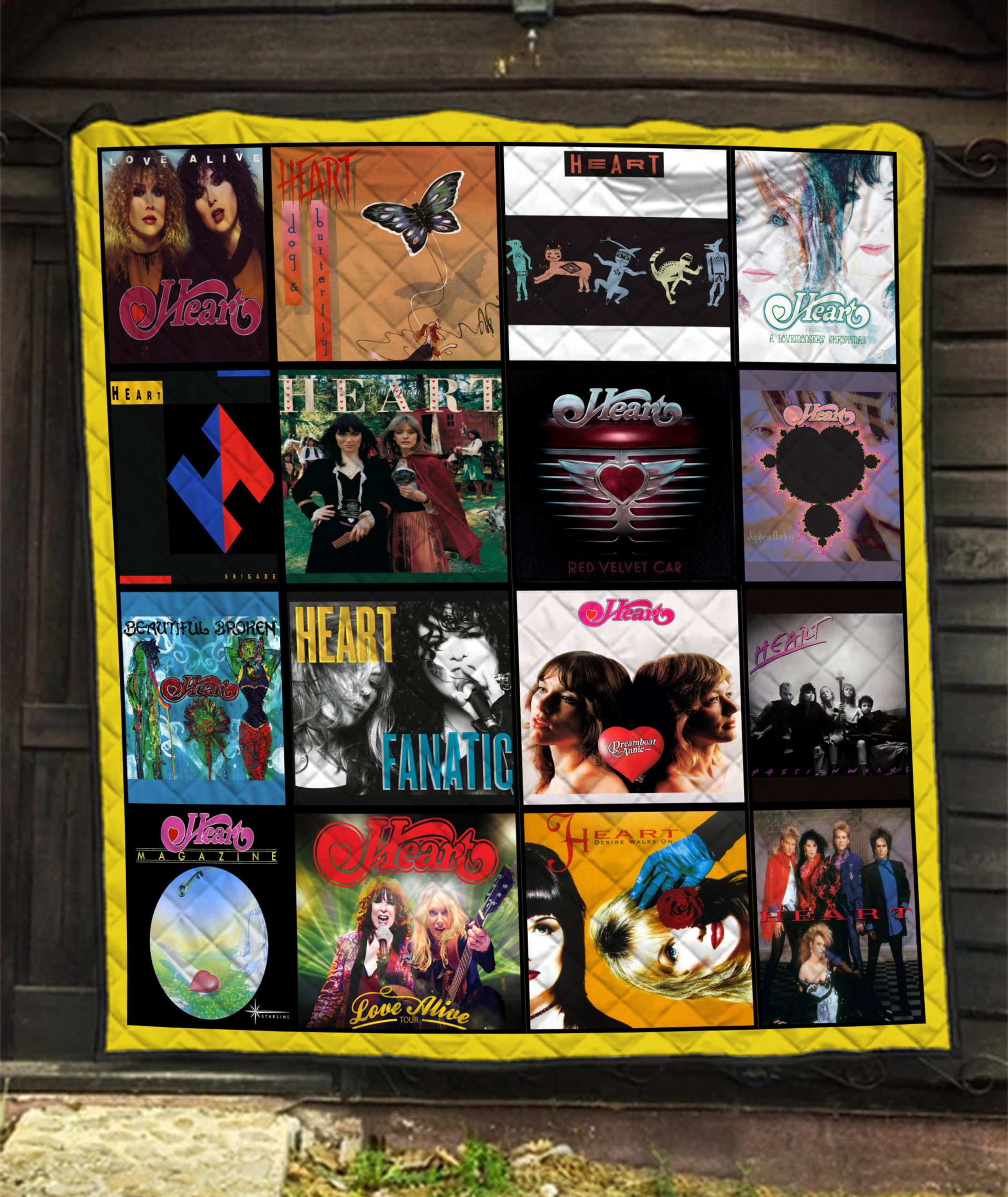 Heart Rock Band Albums Quilt Blanket Rock Music Lovers Gift 0