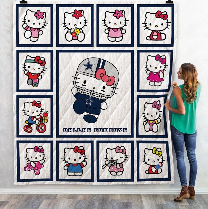 Hello Kitty Dallas Cowboys Quilt Blanket Bedding Set 0