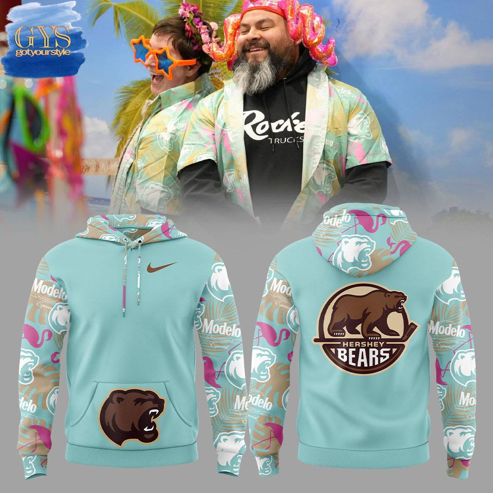 Hershey Bears Corona And Modelo Hawaiian Night Limited Edition Hoodie 1