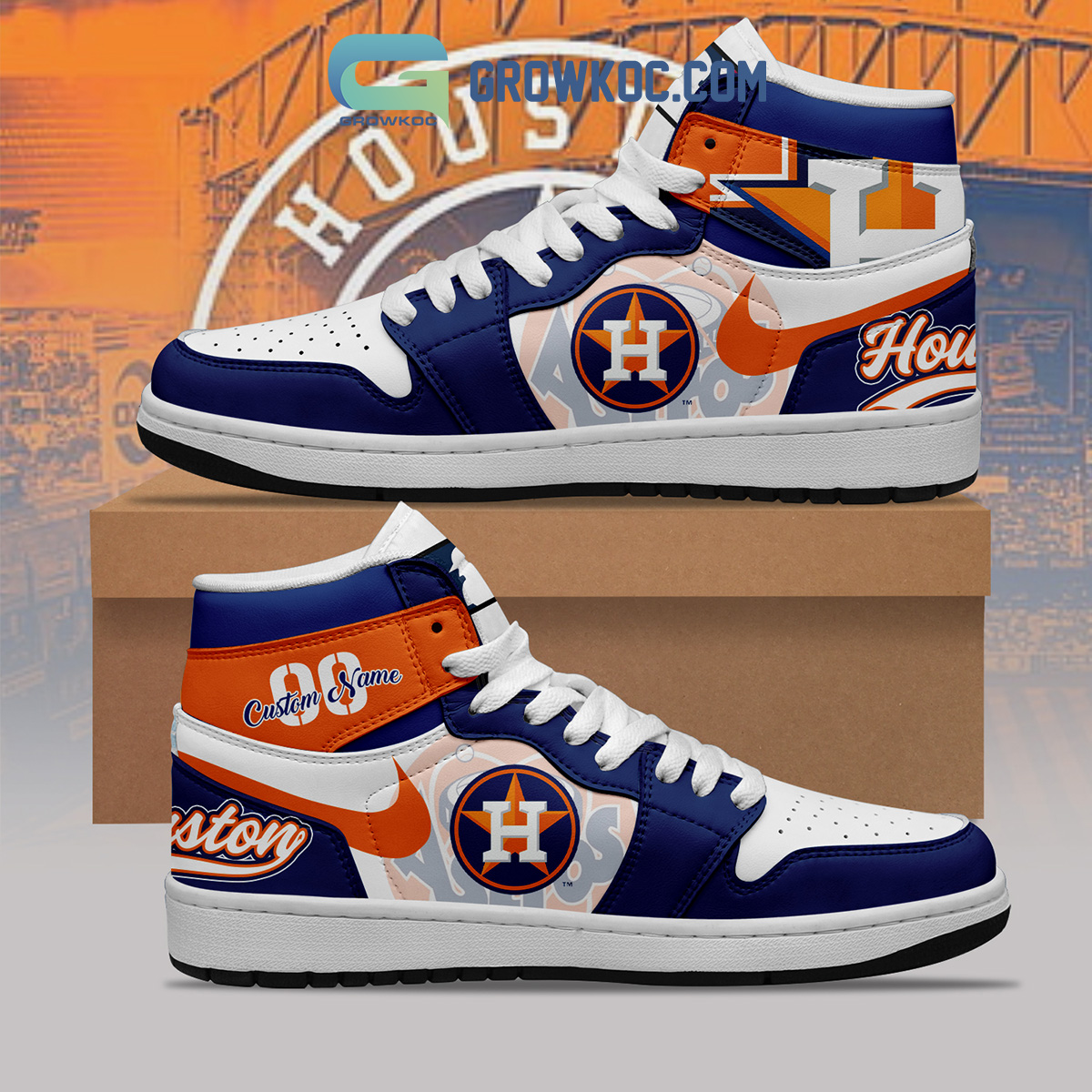 Houston Astros MLB Personalized Air Jordan 1 Shoes2B1 k0WWQ