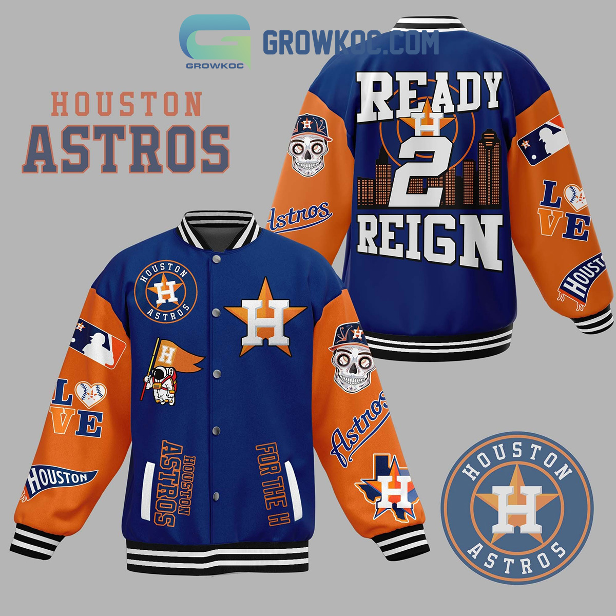 Houston Astros MLB Ready 2 Reign Baseball Jacket2B1 pQTCb