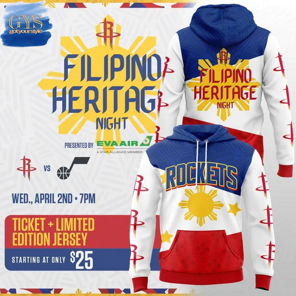 Houston Rockets Filipino Heritage Night Limited Edition Hoodie 1