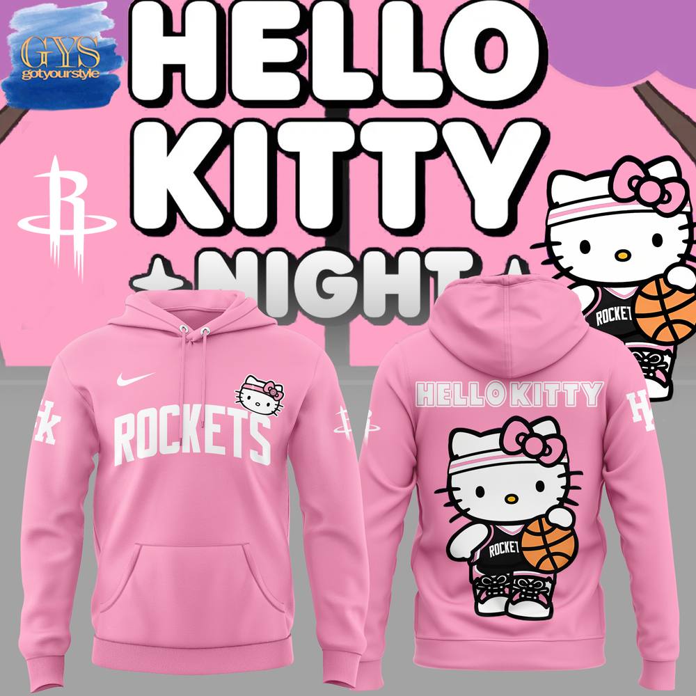 Houston Rockets x Hello Kitty Limited Edition Pink Hoodie 1