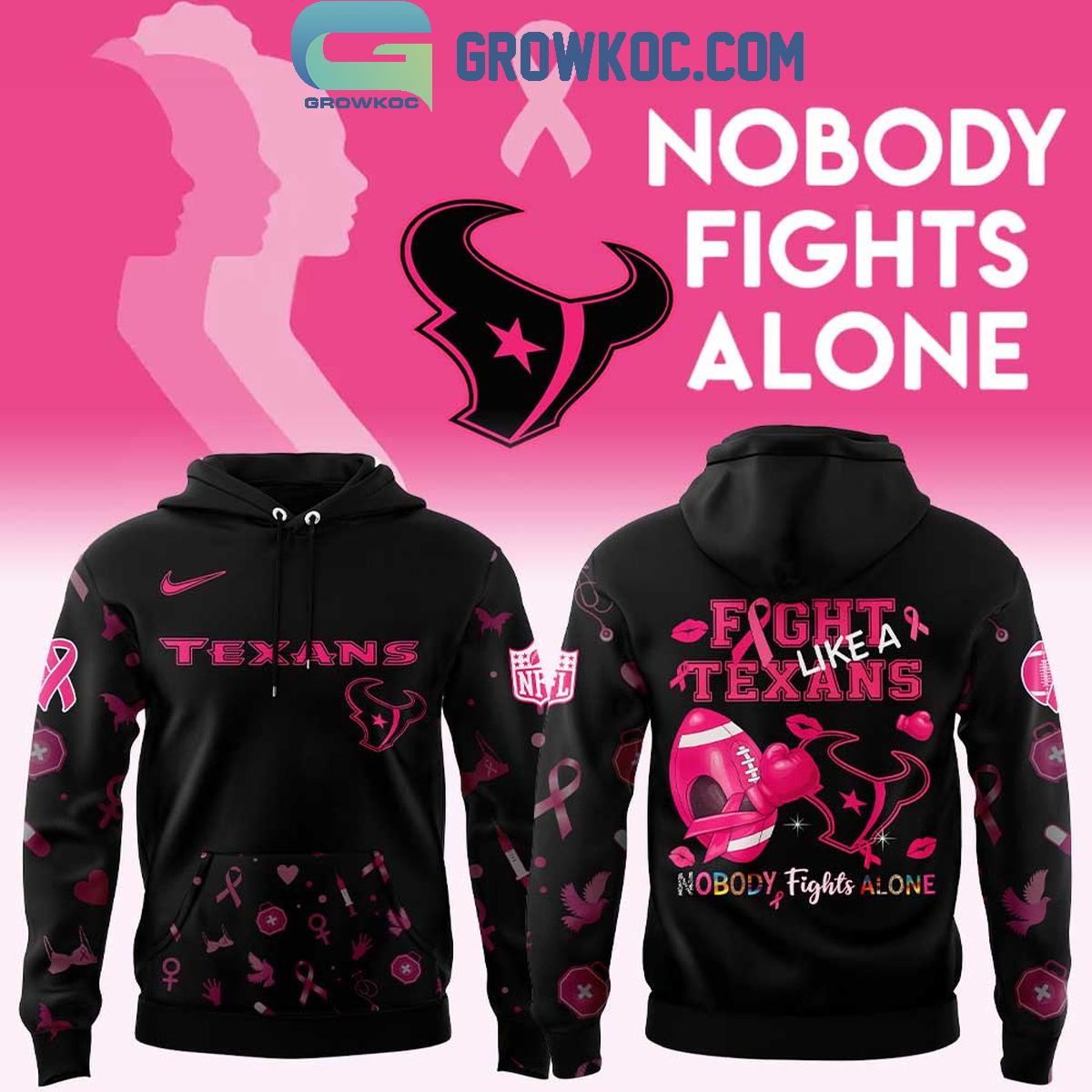 Houston Texans Nobody Fights Alone Breast Cancer Hoodie Shirt 1 VuRs2