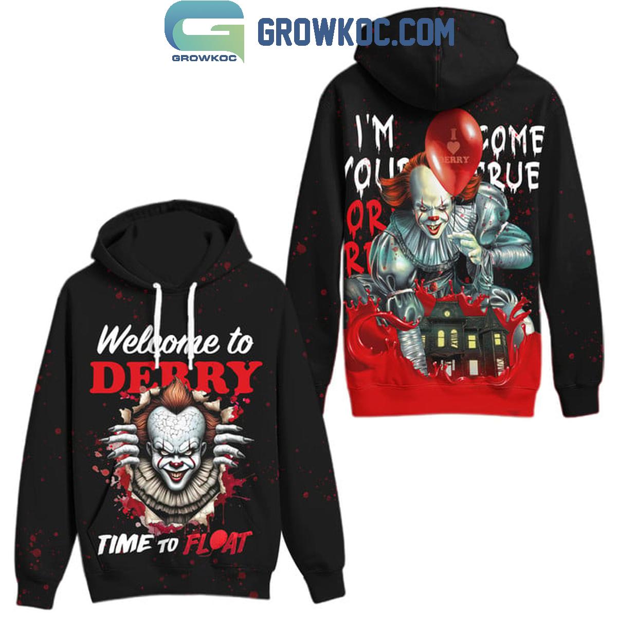 IT Halloween Welcome To Derry Time To Float Hoodie T Shirt 1 lXODb