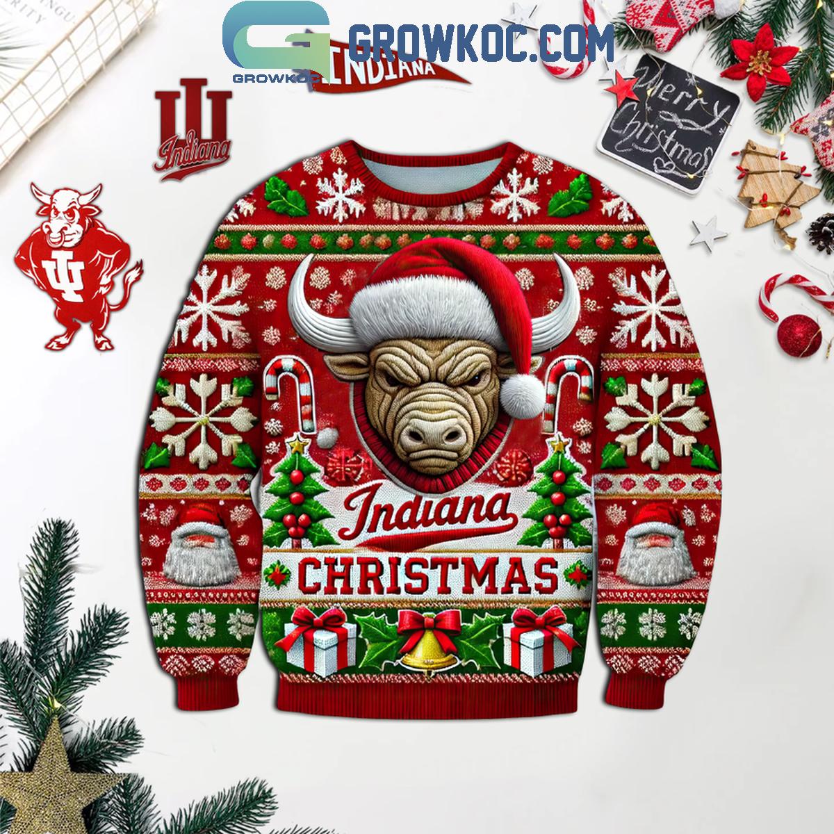 Indiana Hoosiers Bison Indiana Christmas Ugly Sweater 1 MFWDB