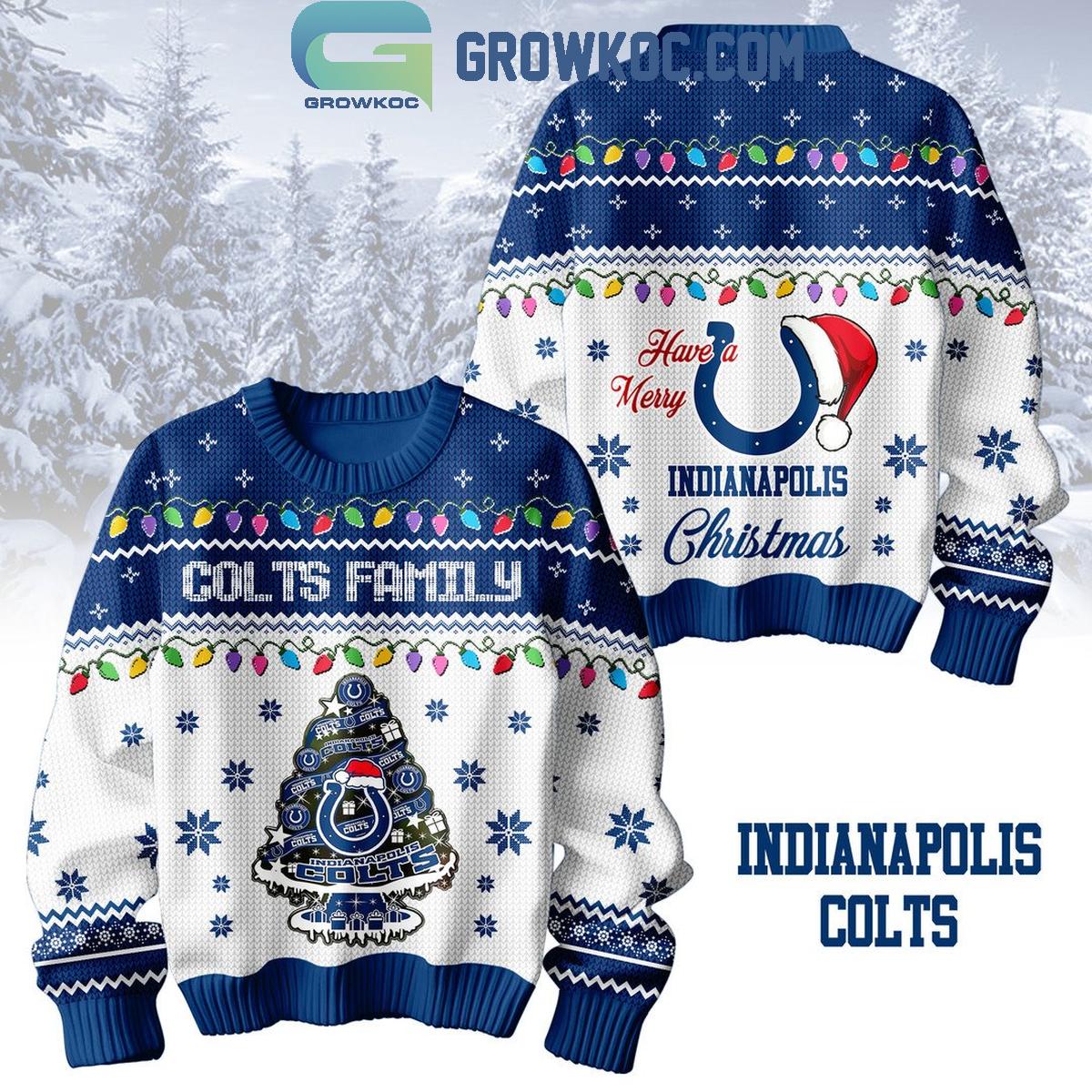 Indianapolis Colts Family Have A Merry Christmas 2024 Ugly Sweater 1 PTGC3