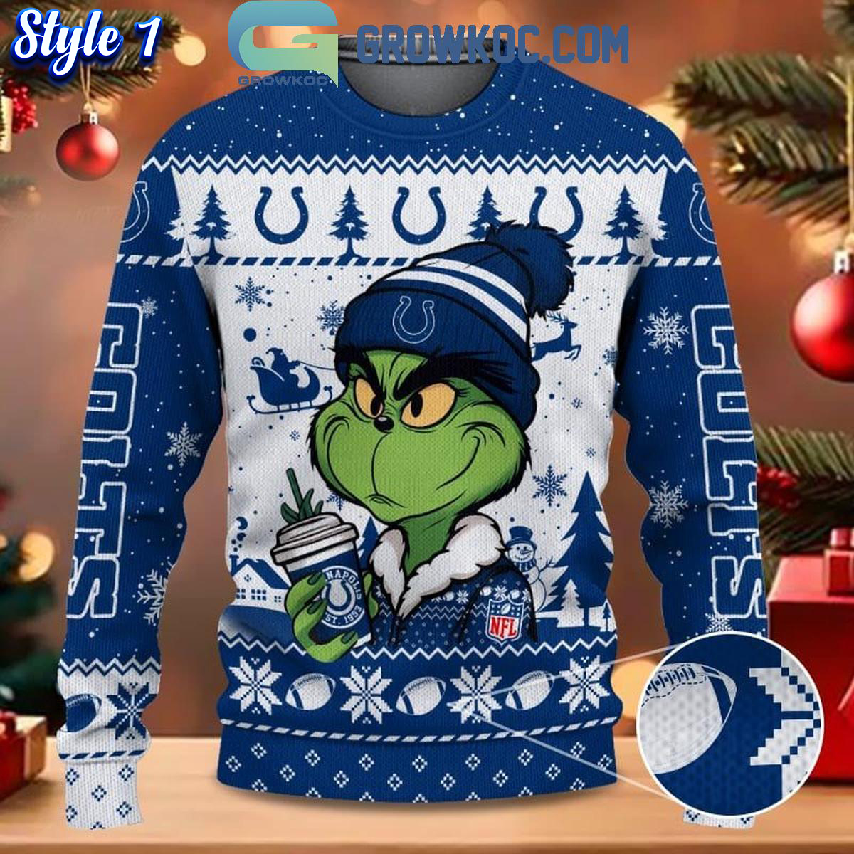 Indianapolis Colts Grinch Stolen Christmas 2024 Grinchmas Ugly Sweater 1 iMskb 1