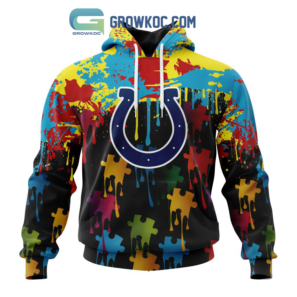 Indianapolis Colts Personalized Autism Awareness Puzzle Painting Hoodie Shirts2B1 1zrlv