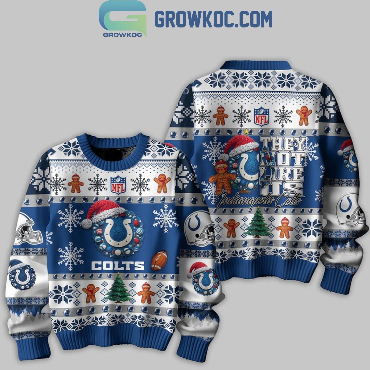 Indianapolis Colts They Not Like Us Christmas Happy Holidays Ugly Sweater 1 9iWzL