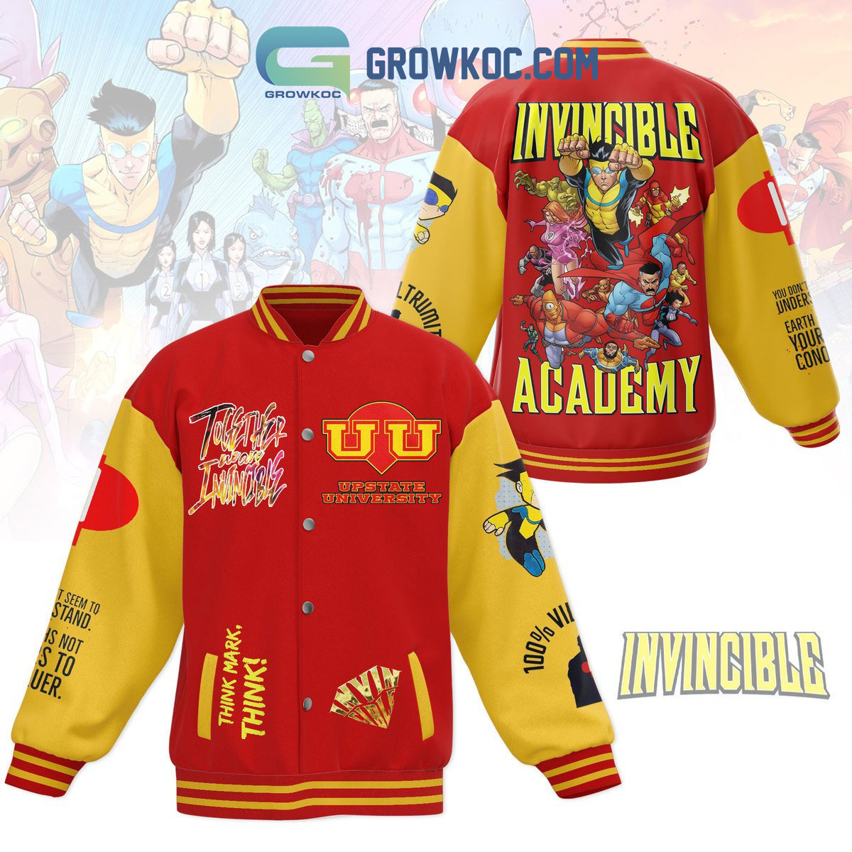 Invincible Academy Think Mark Think Baseball Jacket2B1 1xj9A