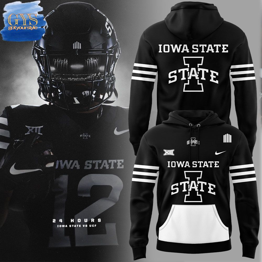Iowa State Football Big 12 Special Edition Black Hoodie 1