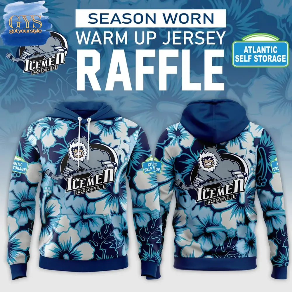 Jacksonville Icemen Season Worn Warm Up Hoodie 2025 1