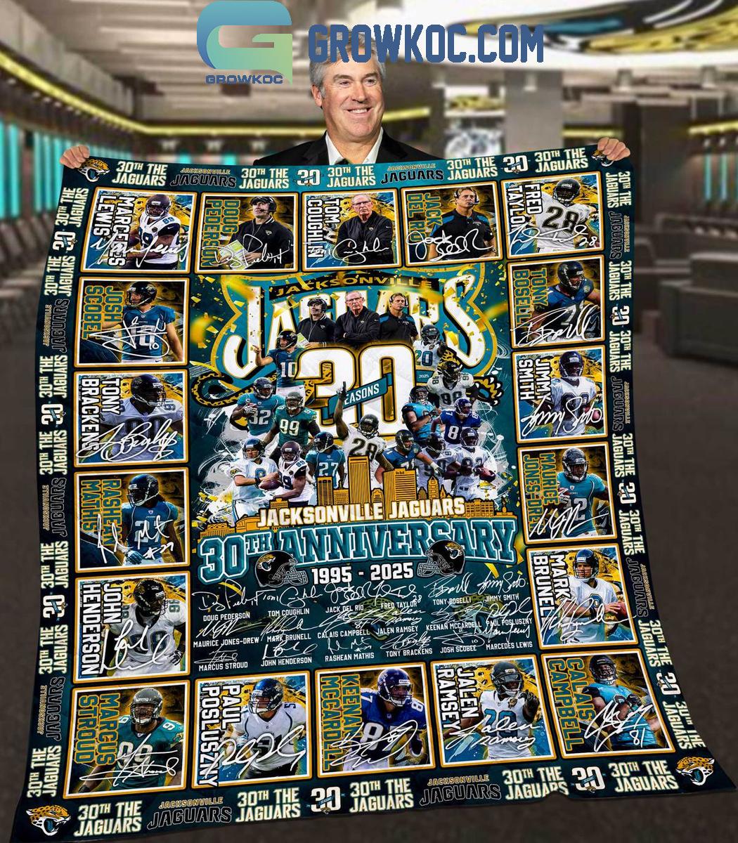 Jacksonville Jaguars 30th Anniversary 1995 2025 Thank You Fleece Blanket Quilt 1 uDA0x Jacksonville Jaguars 30th Anniversary 1995 2025 Thank You Fleece Blanket Quilt 1 uDA0x