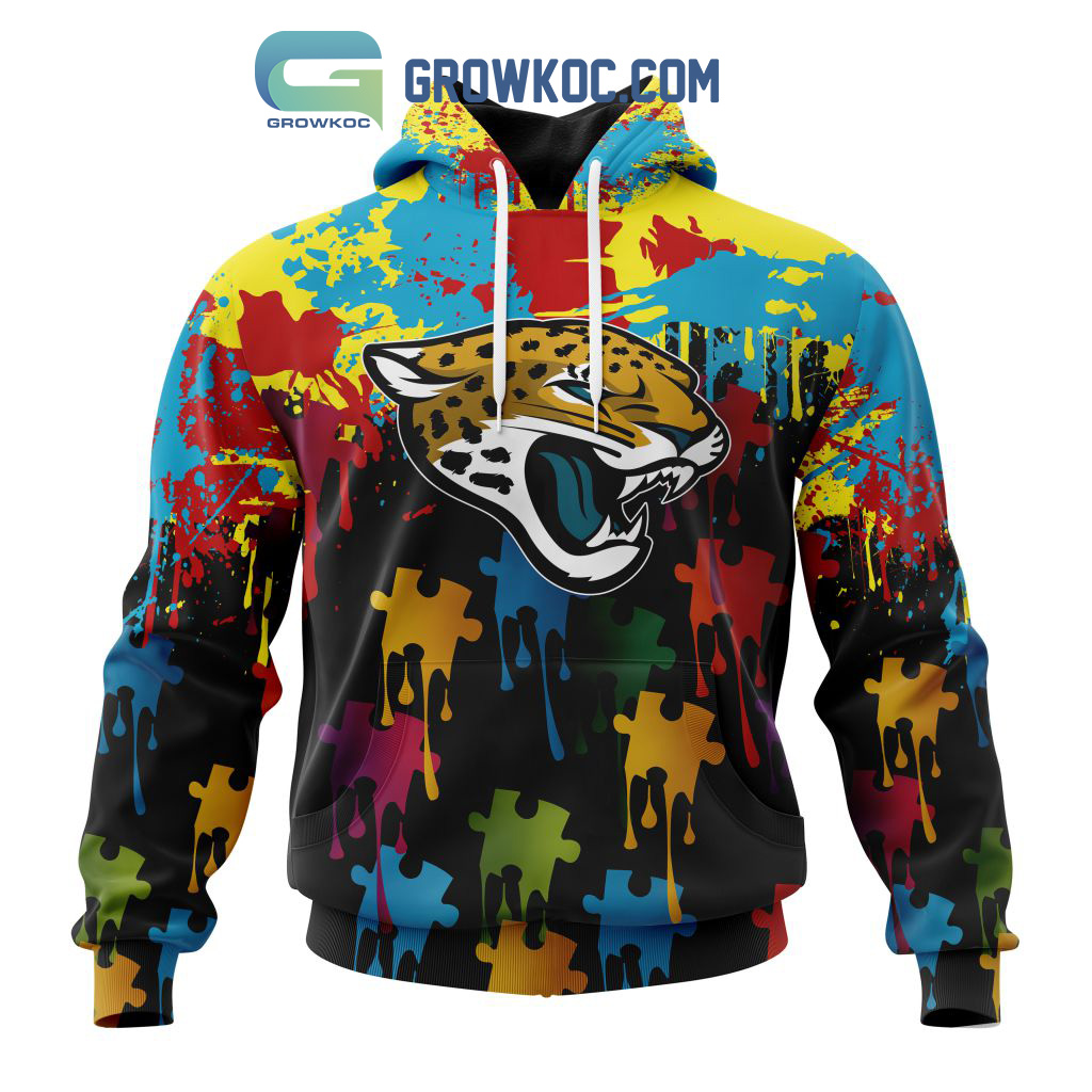 Jacksonville Jaguars Personalized Autism Awareness Puzzle Painting Hoodie Shirts2B1 PrNur
