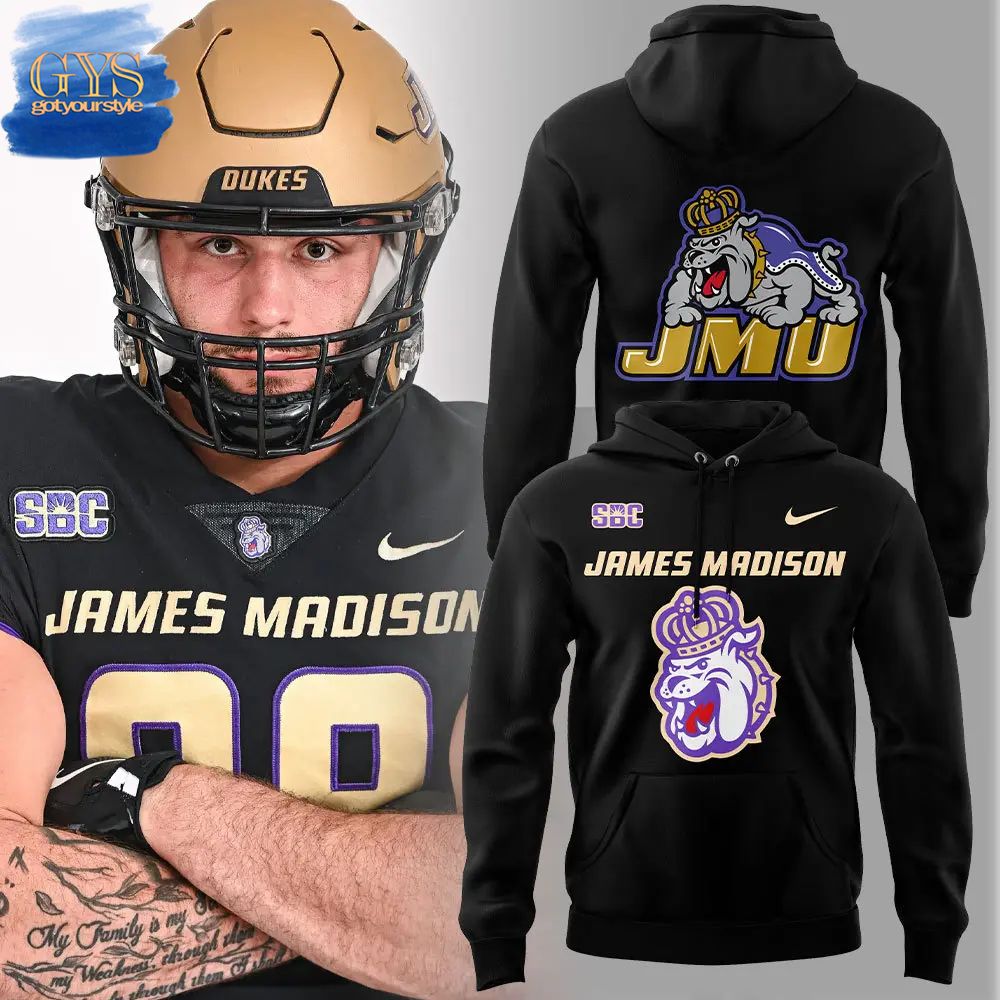 James Madison University Football Uniform Black Out Hoodie 1