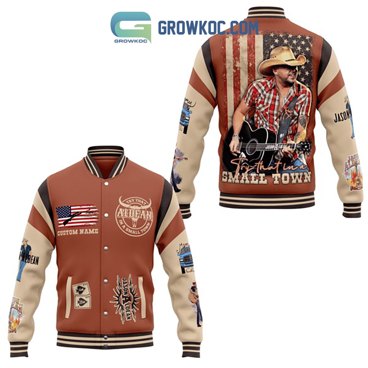 Jason Aldean Try That In A Small Town Highway Desperado Tour Baseball Jacket2B1 REKLP