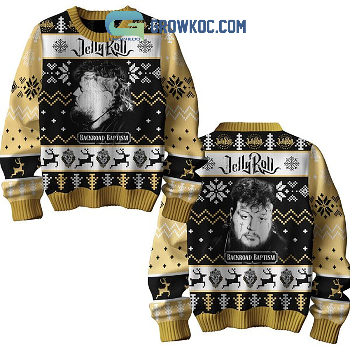 Jelly Roll Backroad Baptism Christmas Ugly Sweater2B1 6Xk45