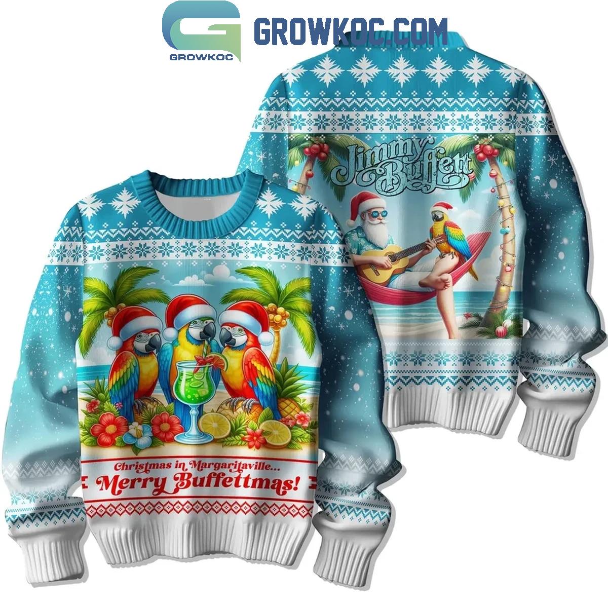 Jimmy Buffett Christmas In Margaritaville Merry Buffettmas Ugly Sweater 1 OIK9h