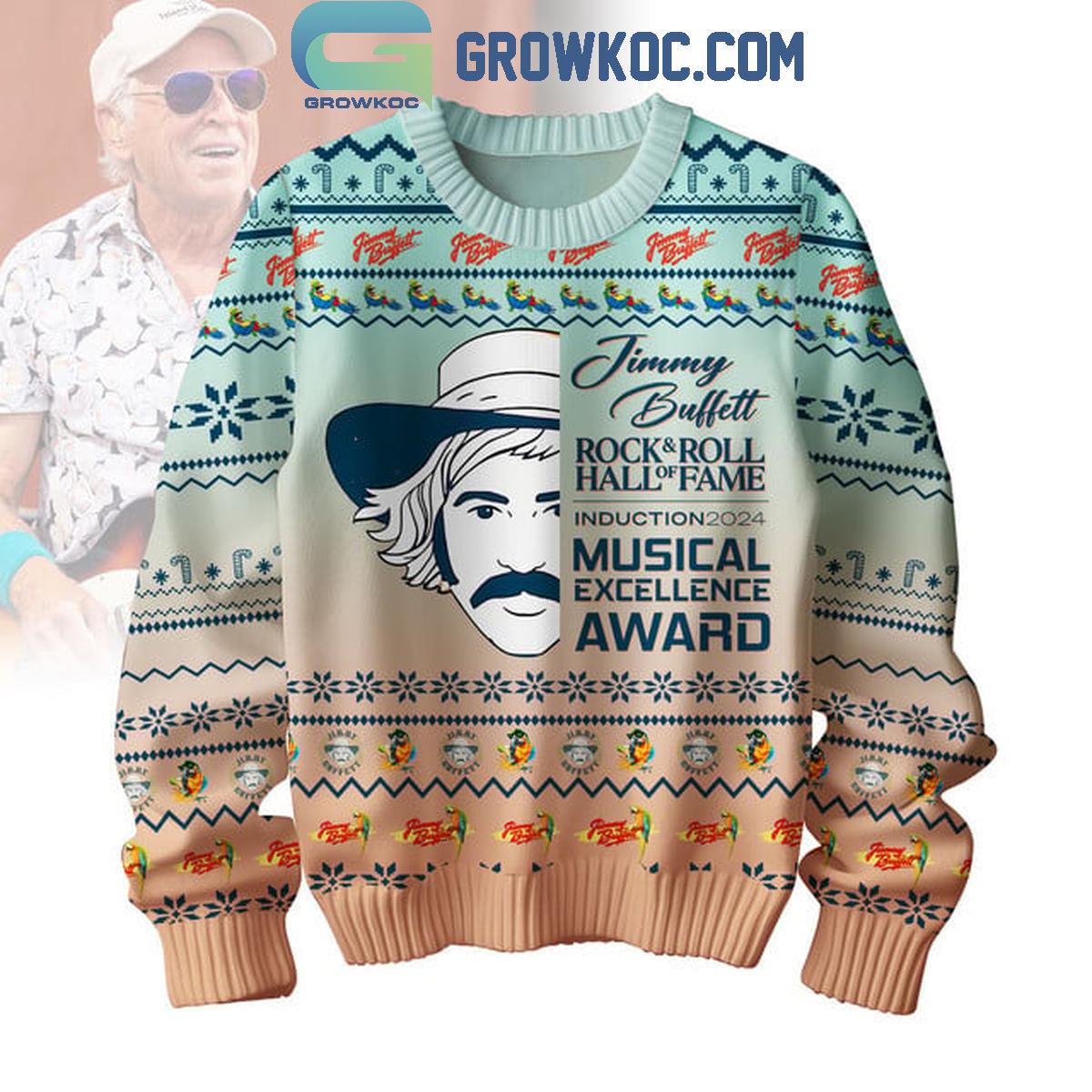 Jimmy Buffett Musical Excellence Award Rock And Roll Hall Of Fame Ugly Sweater 1 aOEJB