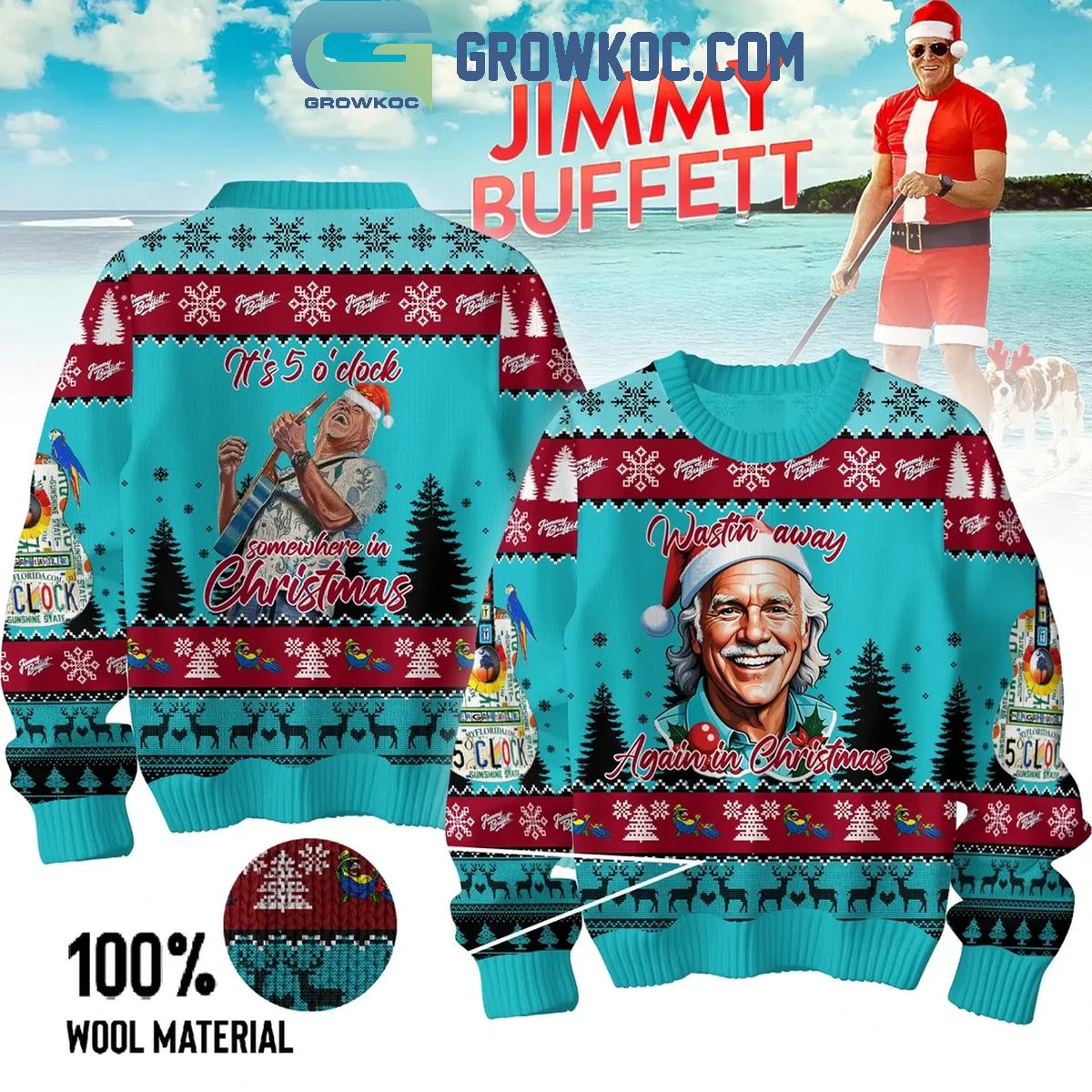 Jimmy Buffett Wastin Away Again In Christmas 2024 Ugly Sweater 1 uFuaK