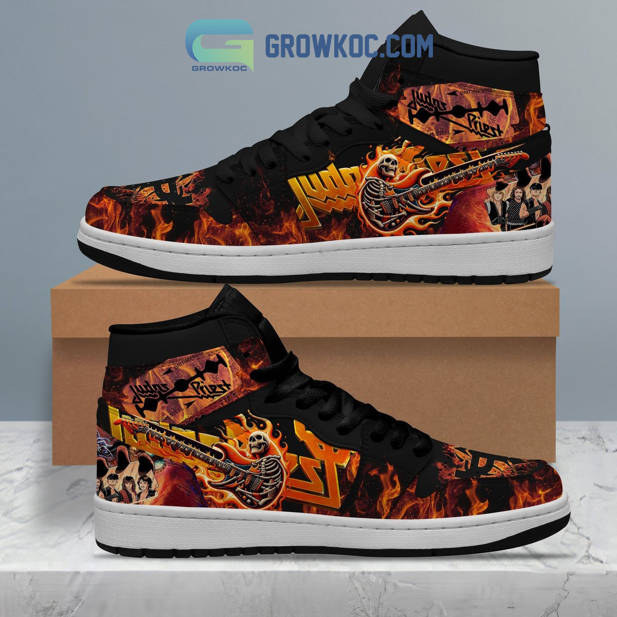 Judas Priest In Flame Air Jordan 1 Shoes2B1 gCiAY