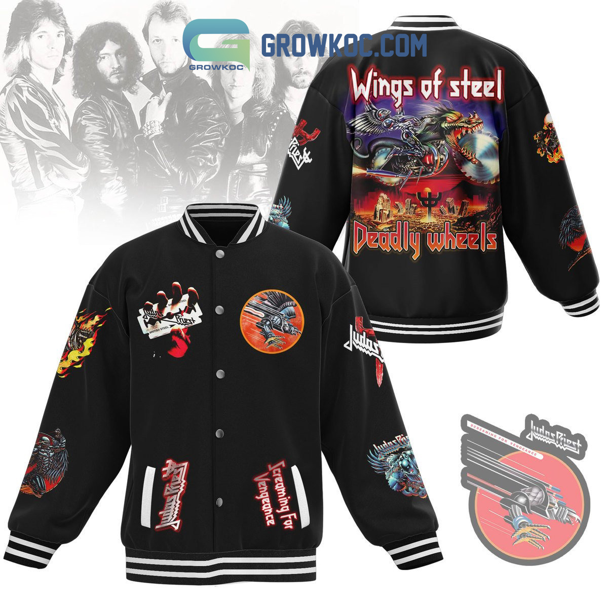 Judas Priest Screaming For Vengeance Baseball Jacket2B1 RyeH3
