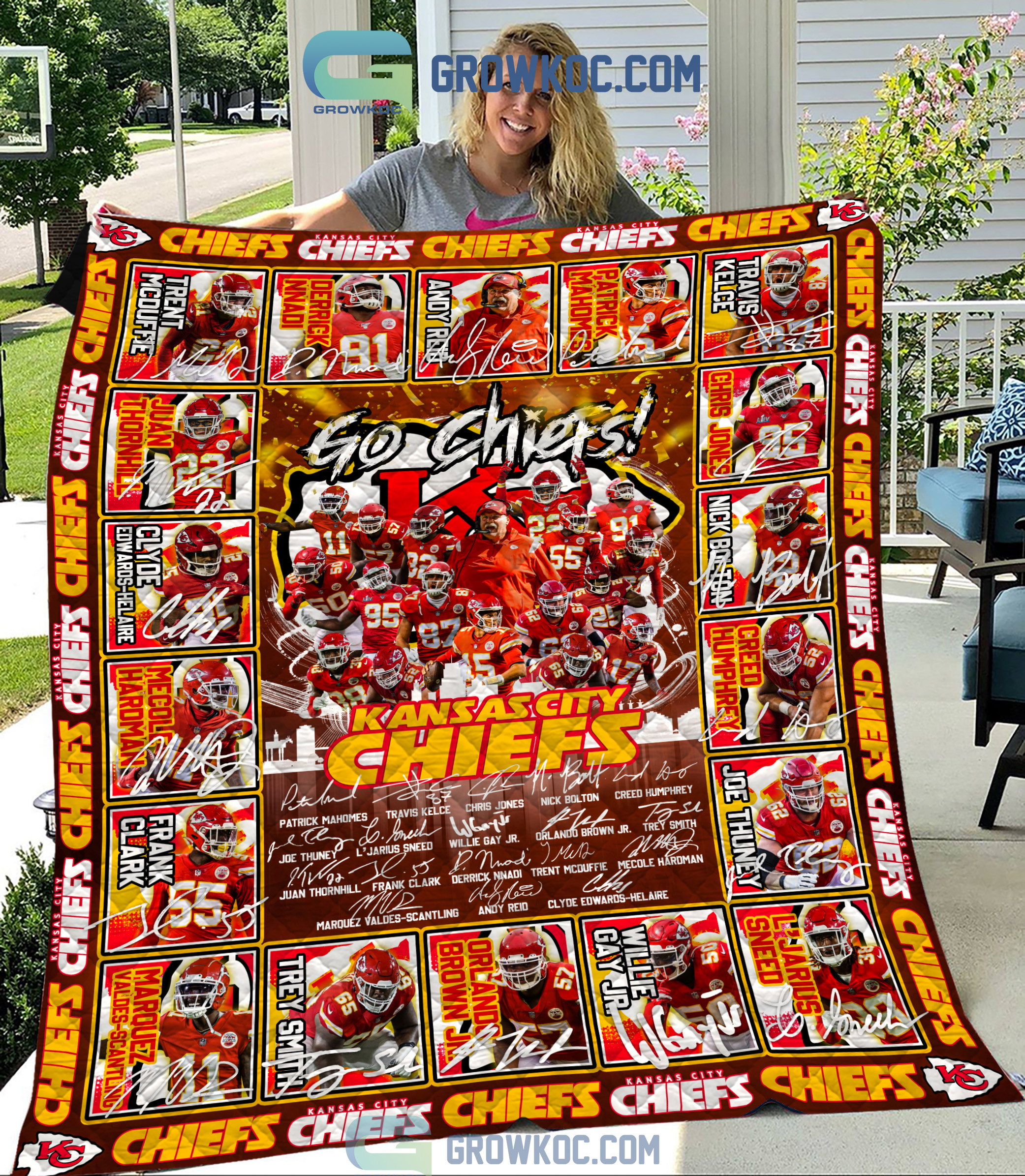 Kansas City Chief NFL Go Chiefs Team Fleece Blanket Quilt2B1 1 pwUzj