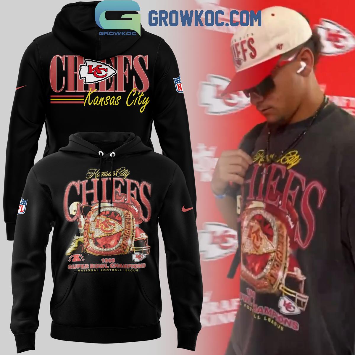 Kansas City Chiefs 1969 Super Bowl Champions NFL Vintage Hoodie T Shirt 1 cYo3V