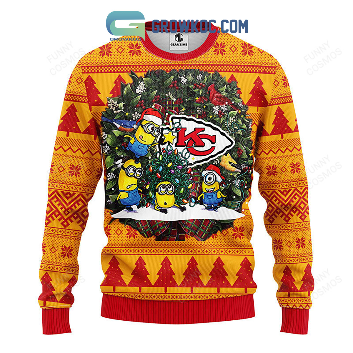 Kansas City Chiefs Minion Christmas Ugly Sweater2B1 DicFl