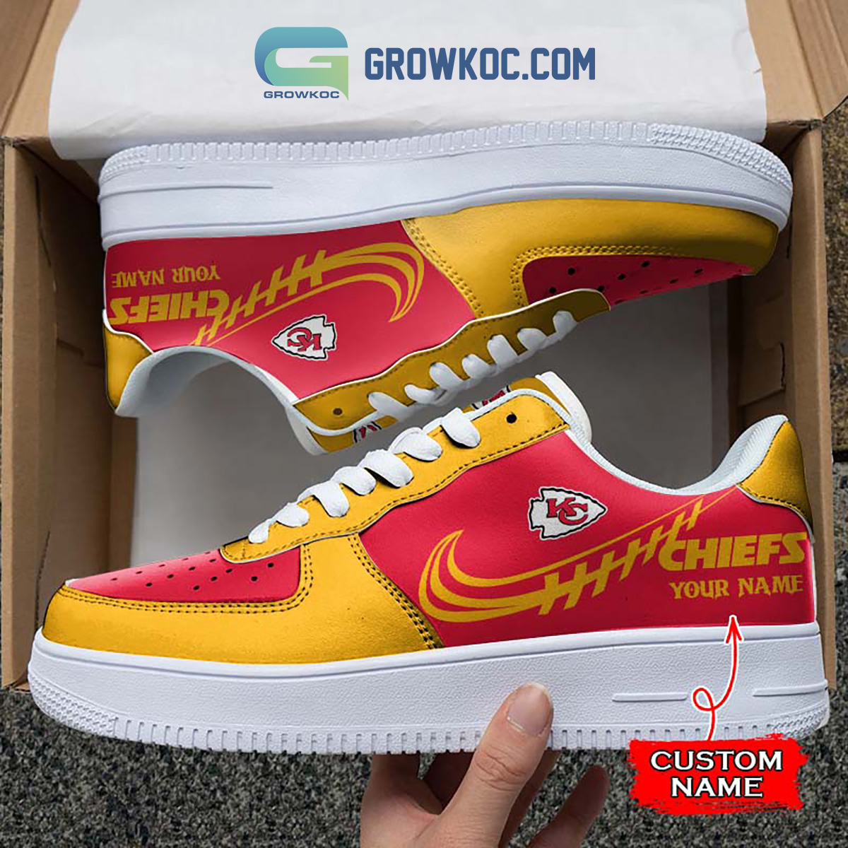 Kansas City Chiefs Personalized Air Force 1 Sneaker2B1 gWMP8