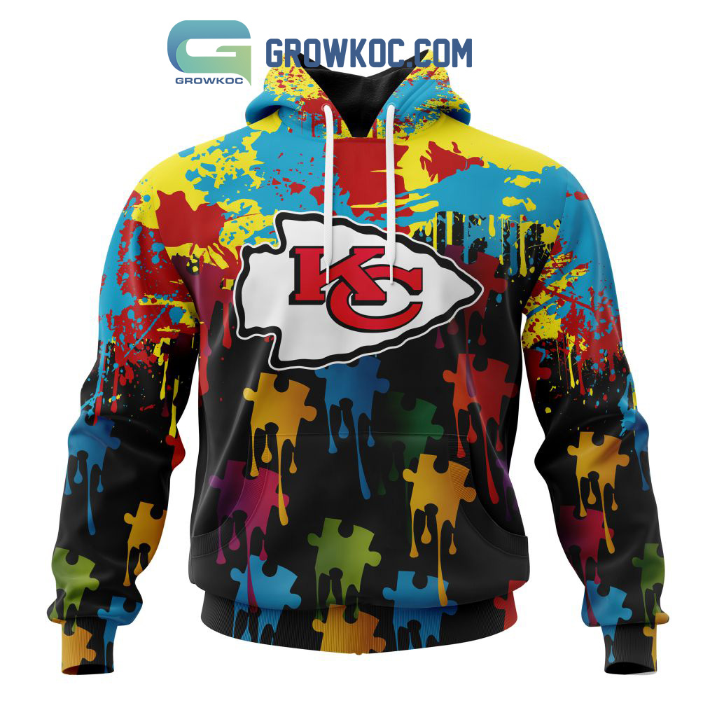 Kansas City Chiefs Personalized Autism Awareness Puzzle Painting Hoodie Shirts2B1 gjACe
