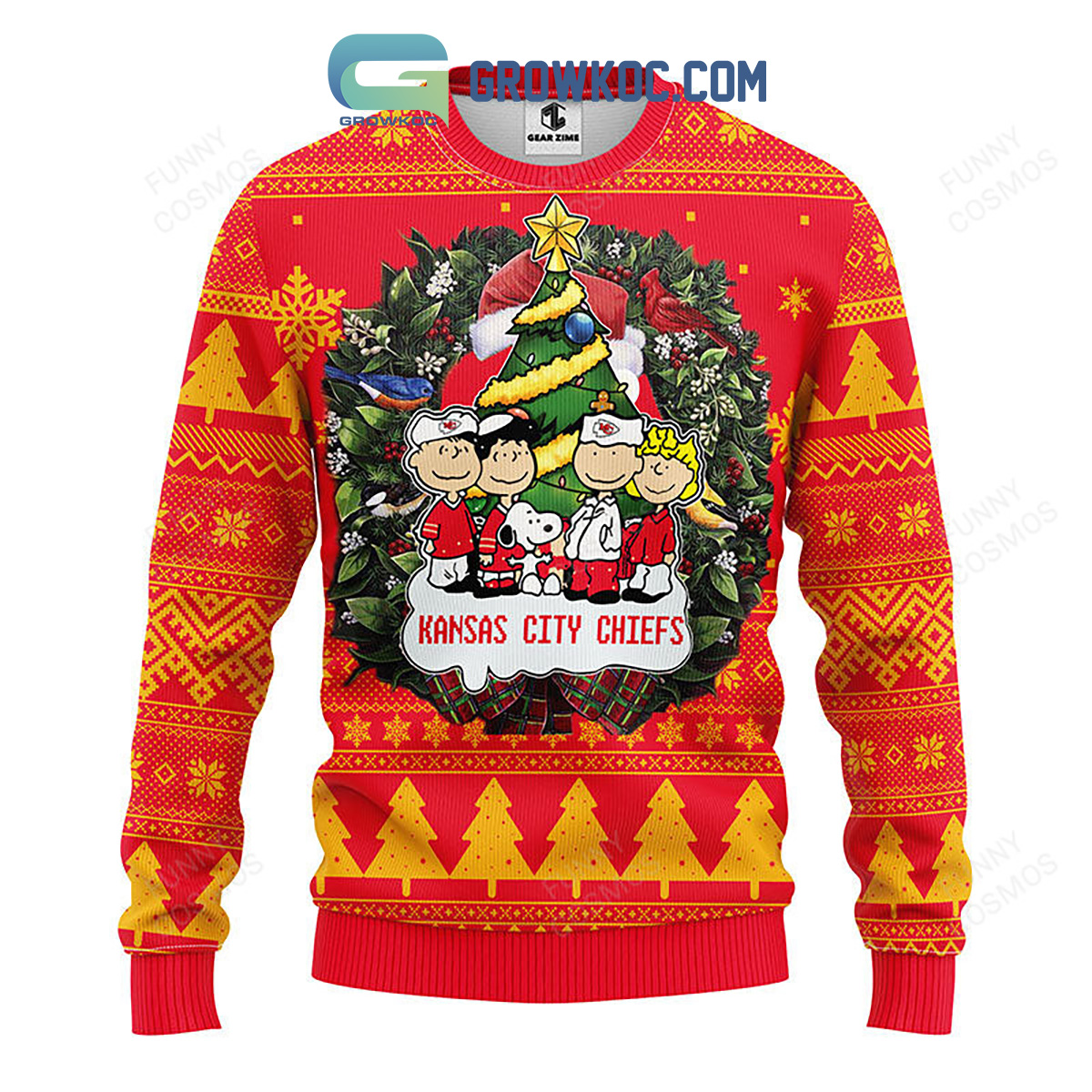 Kansas City Chiefs Snoopy Dog Christmas Ugly Sweater2B1 hYSYZ