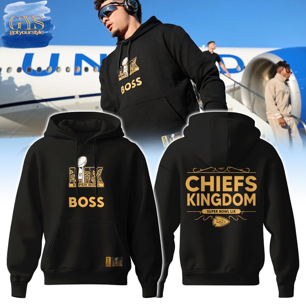 Kansas City Chiefs Super Bowl LIX BOSS Limited Edition Black Hoodie 1