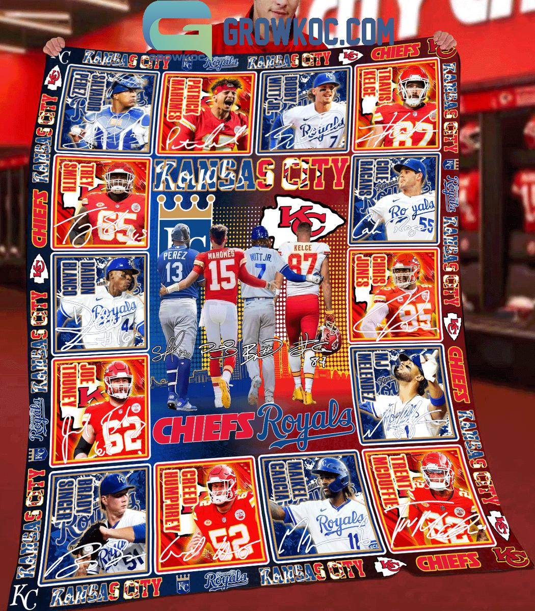 Kansas City Royals And Kansas City Chiefs City Pride Sports Fleece Blanket Quilt 1 c3VRP