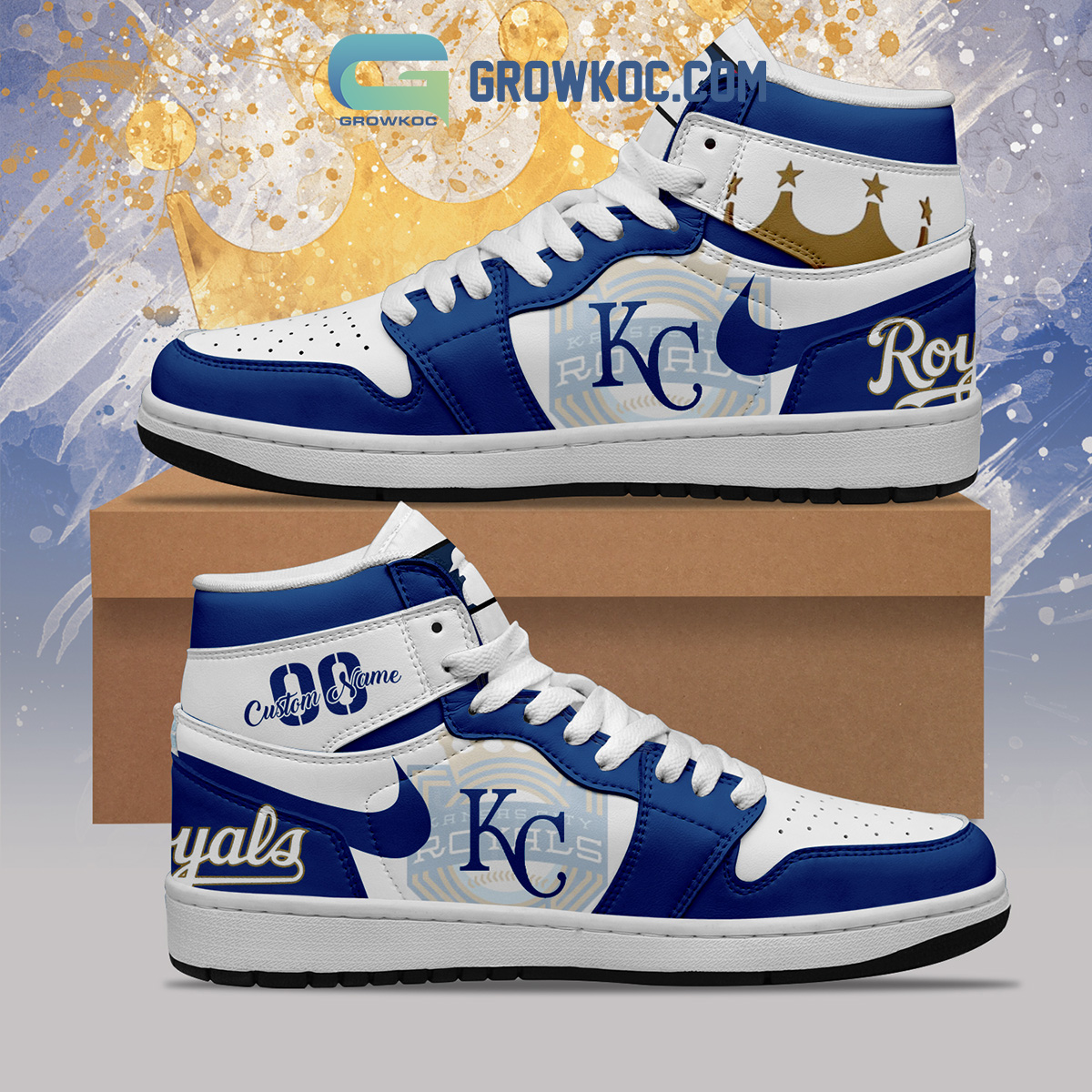 Kansas City Royals MLB Personalized Air Jordan 1 Shoes2B1 XbsjP