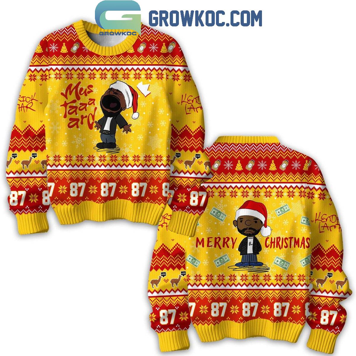 Kendrick Lamar Merry Mustard Christmas Holidays Ugly Sweater 1 LNaGg