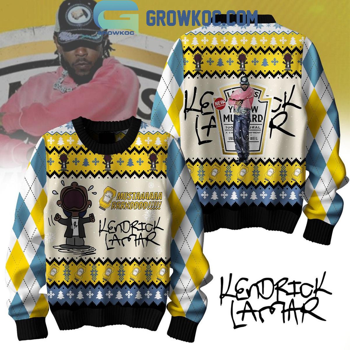 Kendrick Lamar Not Like Us Goes 231 Mustard Christmas Ugly Sweater 1 jGOTl