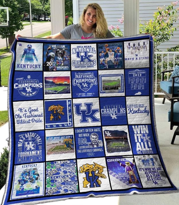 Kentucky Wildcats Quilt Blanket Bedding Set Fan Gift 0