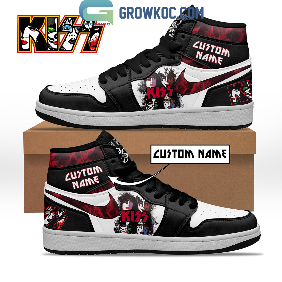 Kiss Detroit Rock City Personalized Air Jordan 1 Shoes2B1 eaY1Z
