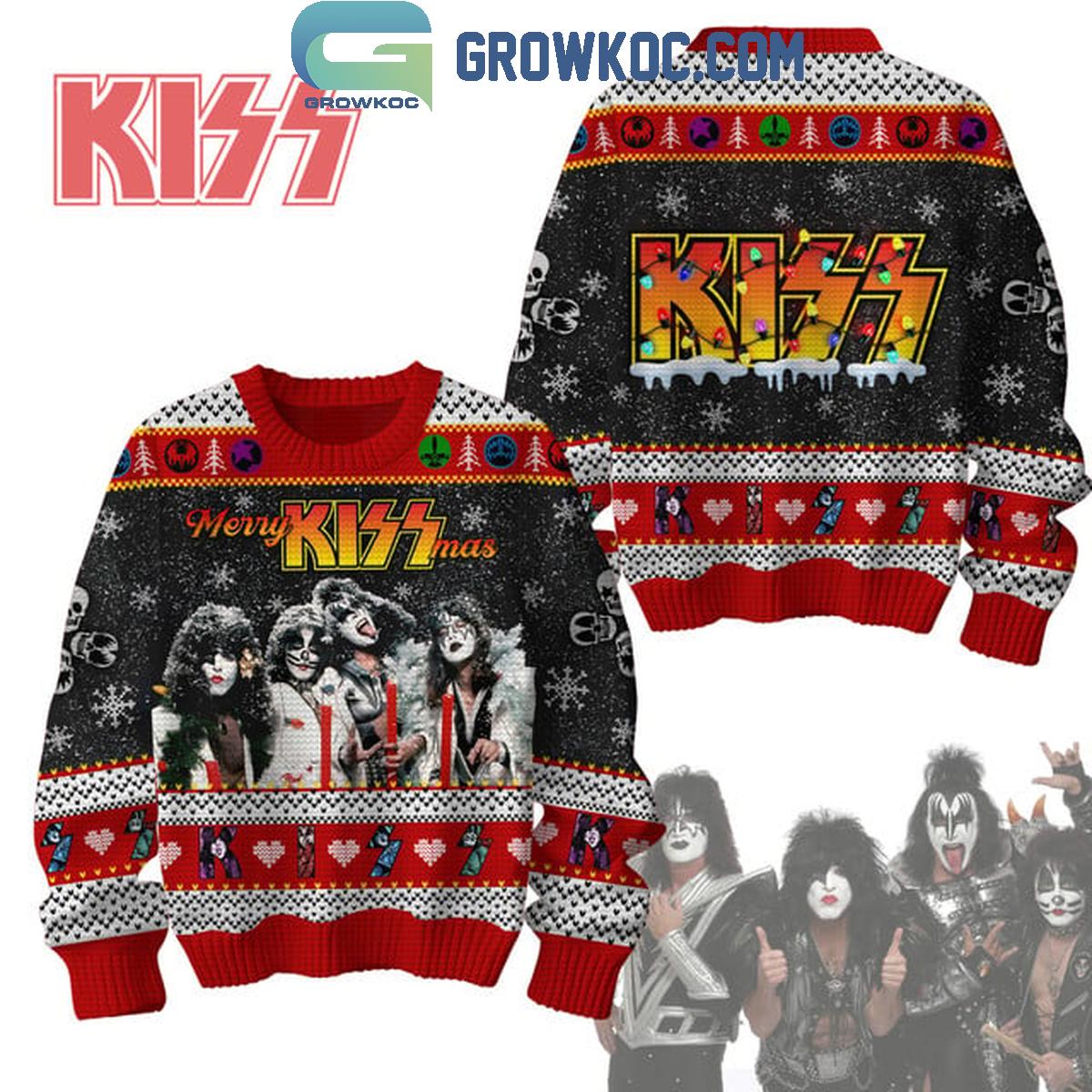 Kiss Rock On Merry Kissmas Christmas Ugly Sweater 1 2n9DF