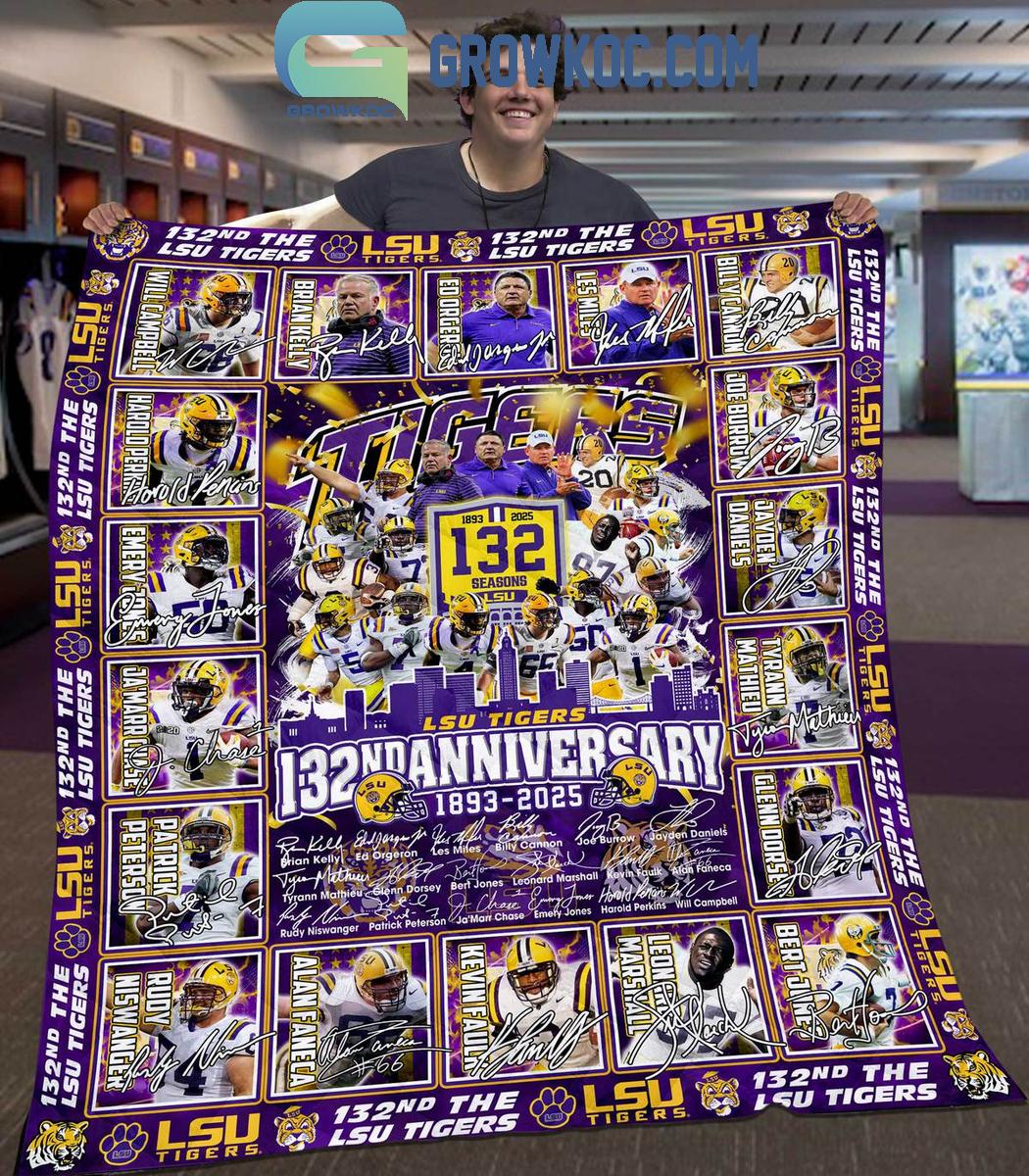 LSU Tigers 132th Anniversary 1893 2025 Celebrating Fleece Blanket Quilt 1 NIzgG LSU Tigers 132th Anniversary 1893 2025 Celebrating Fleece Blanket Quilt 1 NIzgG