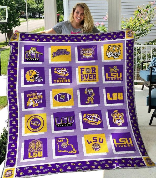 LSU Tigers Forever Quilt Blanket 0