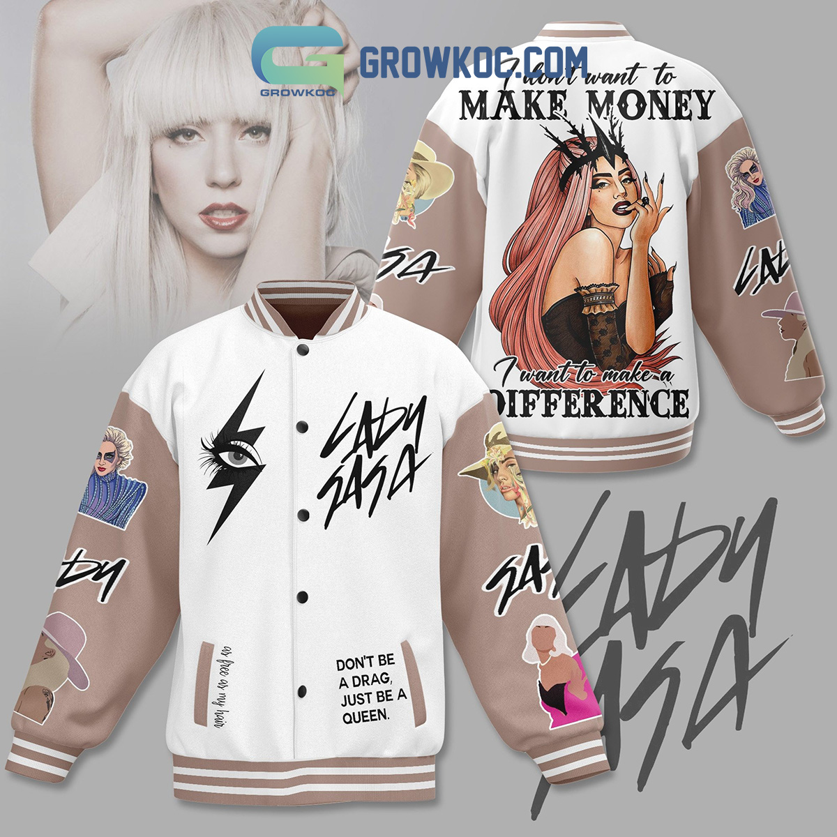 Lady Gaga Want To Make Difference Baseball Jacket2B1 vnaO0