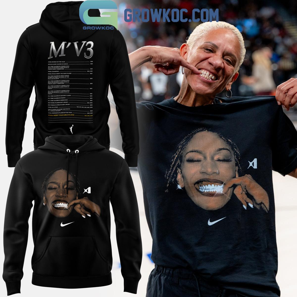 Las Vegas Aces AE28099ja Wilson WNBA 2024 MVP All The Title Hoodie T Shirt 1 R3jla