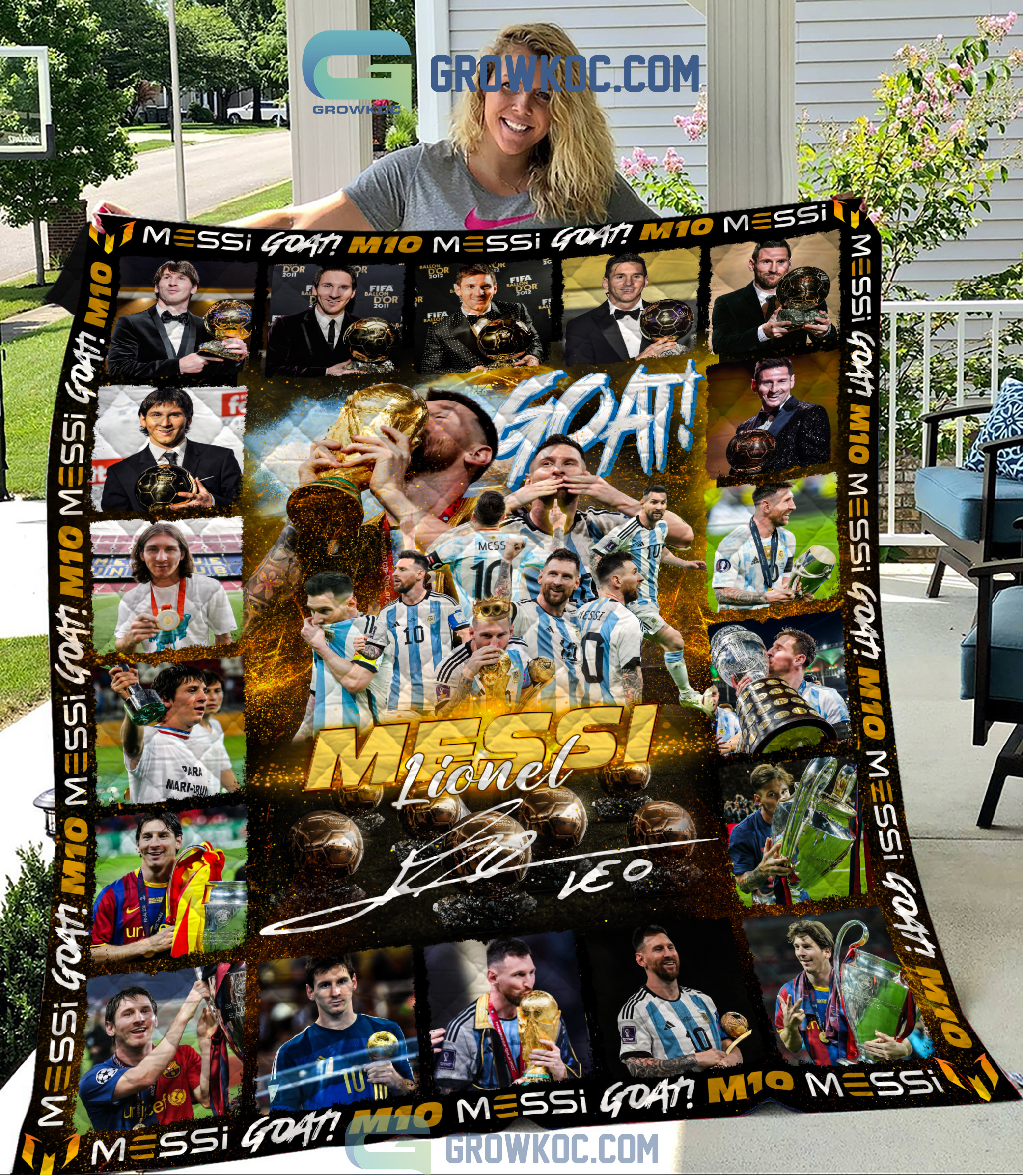 Lionel Messi M10 Goat Fleece Blanket Quilt2B1 1 4iyBF
