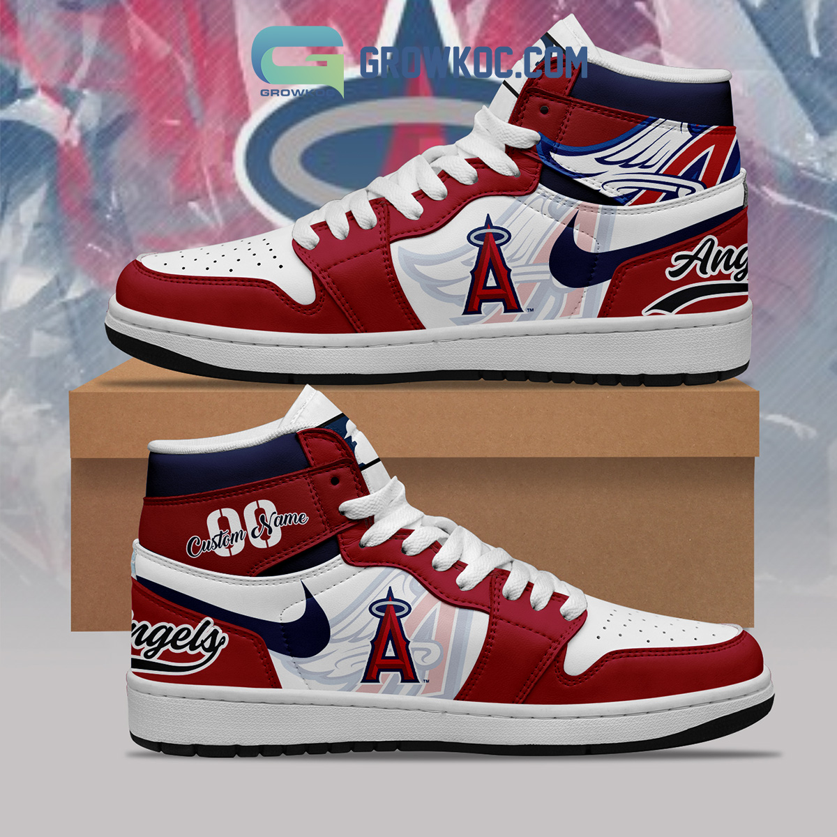 Los Angeles Angels MLB Personalized Air Jordan 1 Shoes2B1 rGwTM